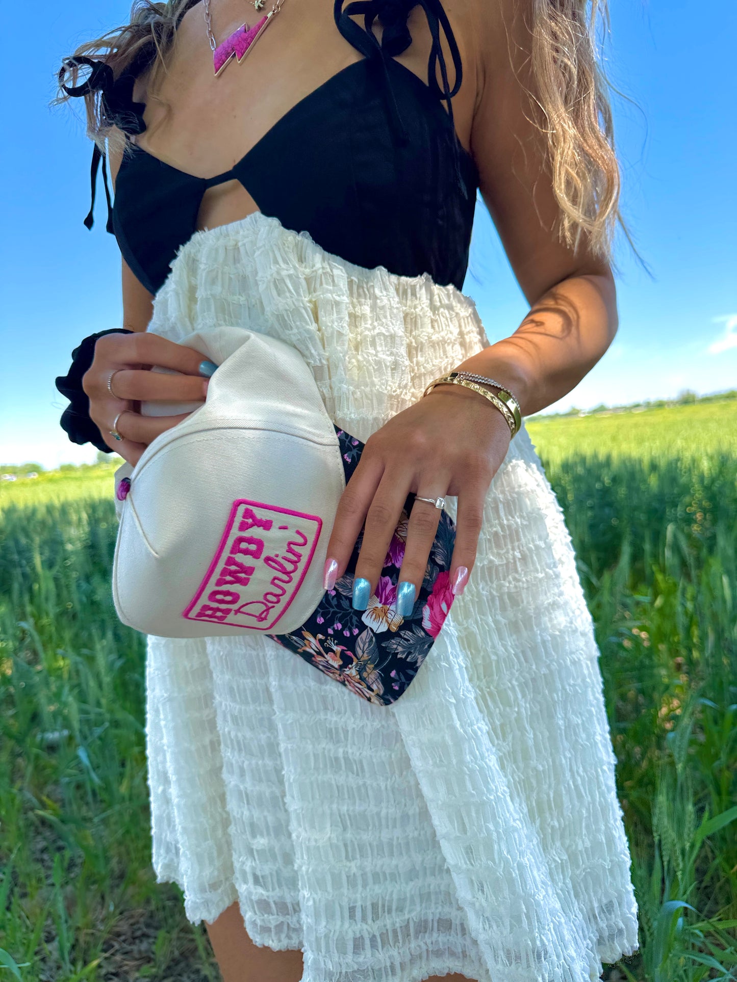 Bow Strap Detail Chiffon Babydoll Dress