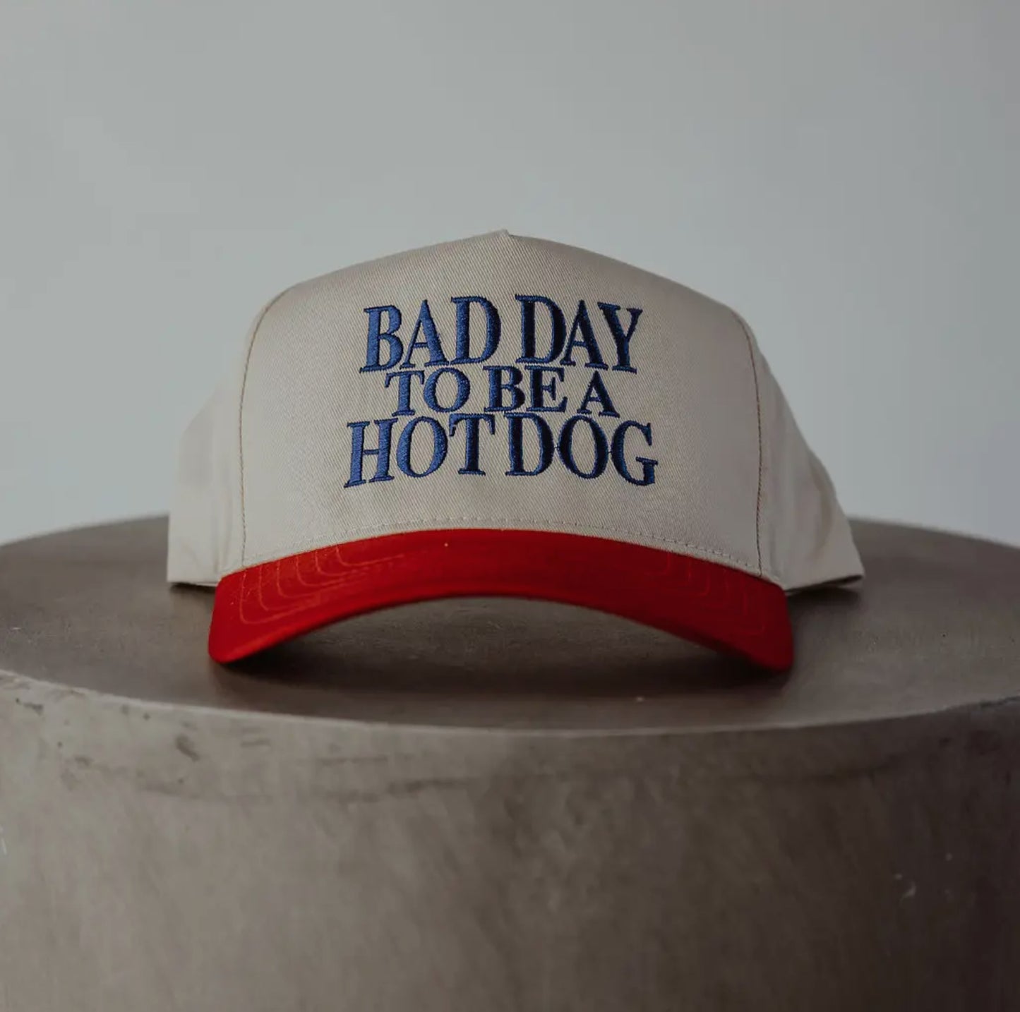 Bad Day To Be A Hot Dog Vintage Embroidered Trucker Hat