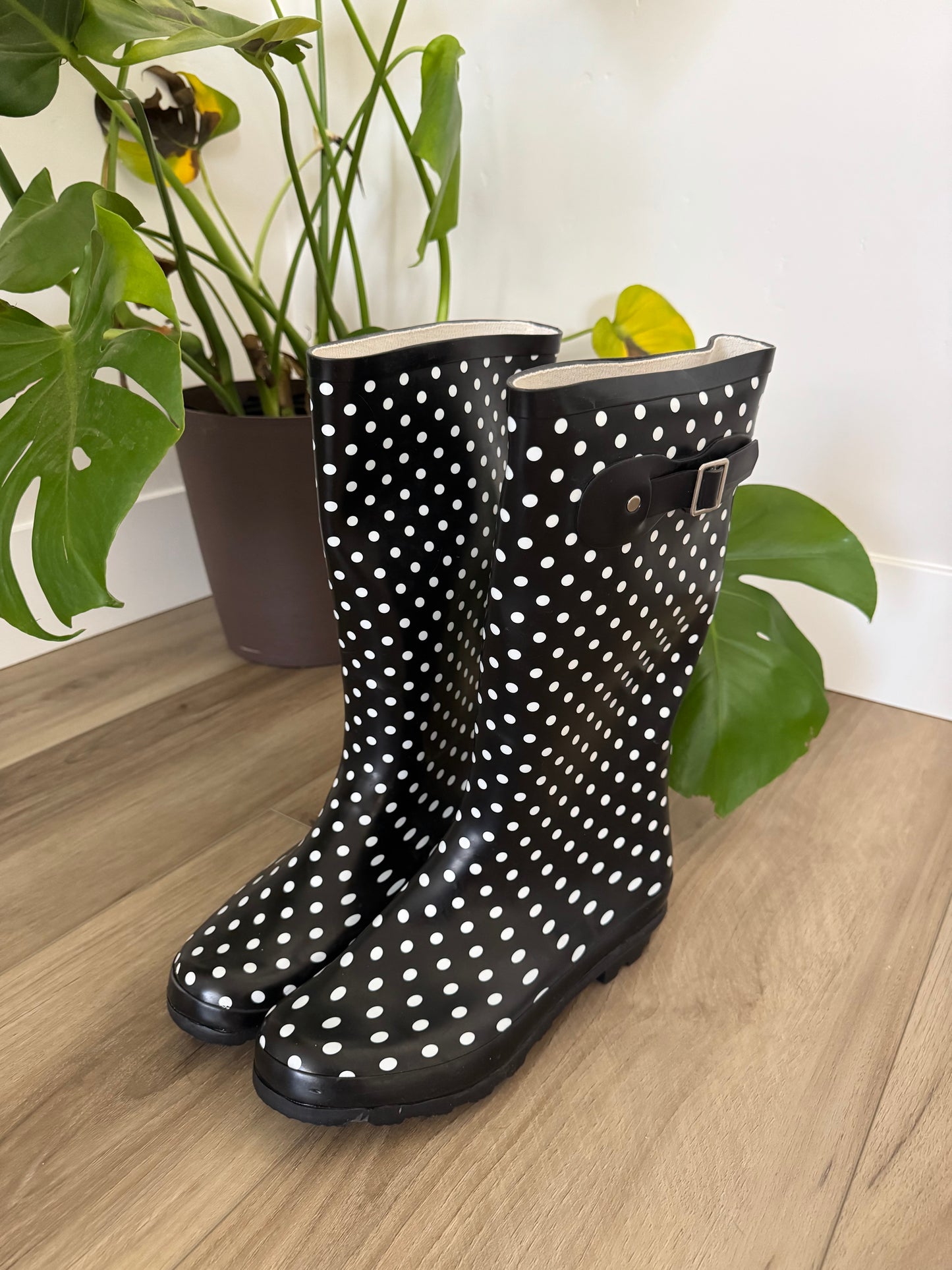 Norty Women 13” Polka Dot Rain Boot
