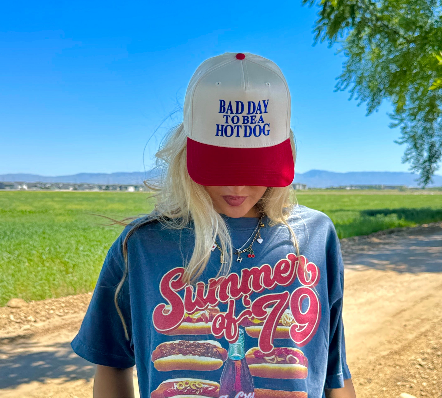 Bad Day To Be A Hot Dog Vintage Embroidered Trucker Hat