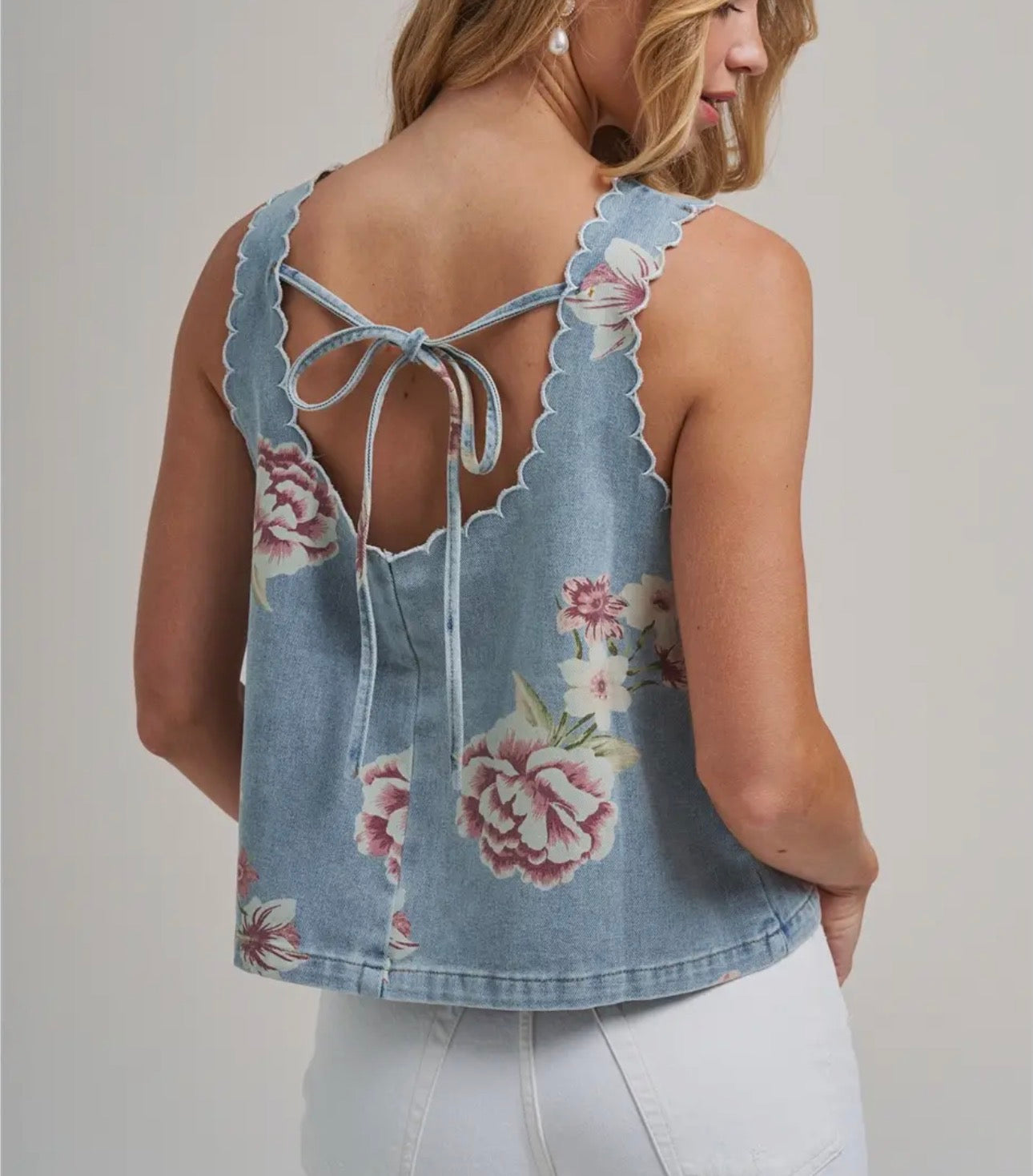Floral Denim Top